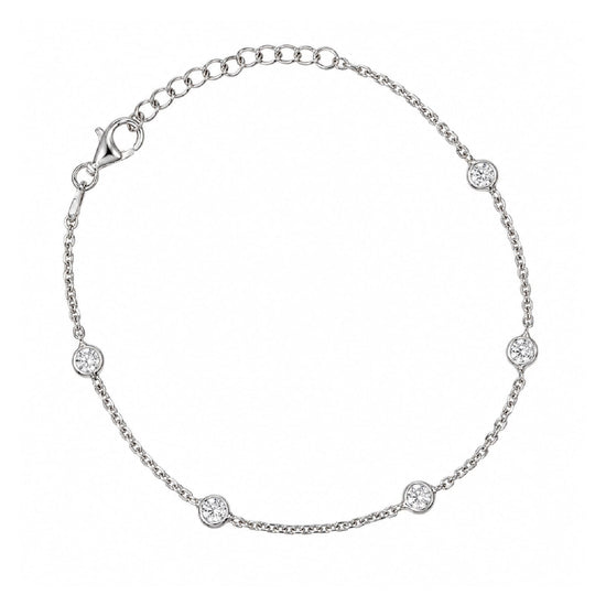 Bracciale catena Joy Gioielli Argento in argento e zirconi 19 cm