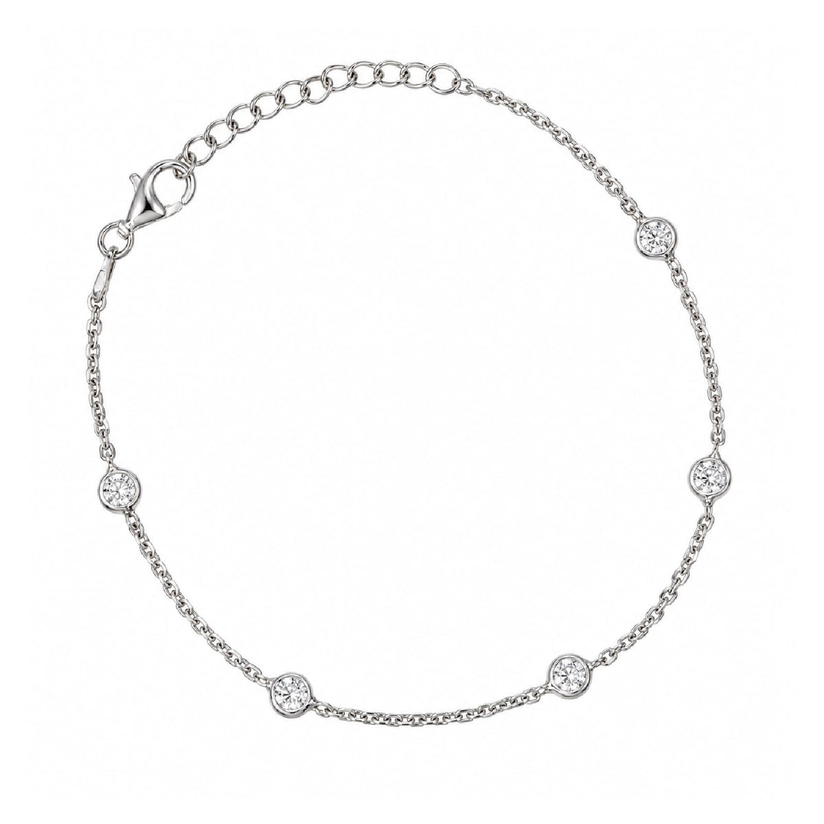 Bracciale catena Joy Gioielli Argento in argento e zirconi 19 cm