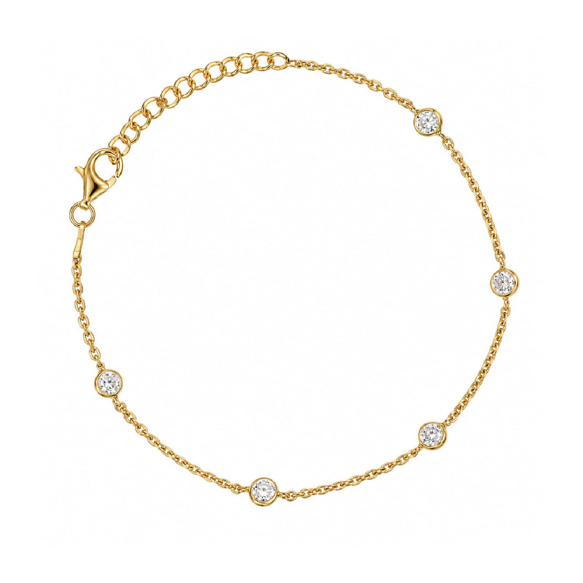 Bracciale Joy Gioielli Argento in argento dorato zirconi 19 cm
