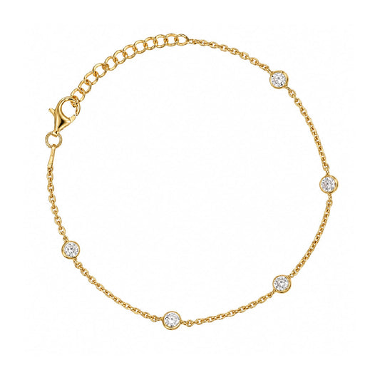 Bracciale Joy Gioielli Argento in argento dorato zirconi 19 cm