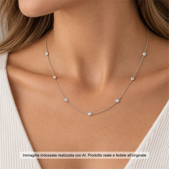 Collana catena Joy Gioielli Argento in argento e zirconi MISURA UNICA