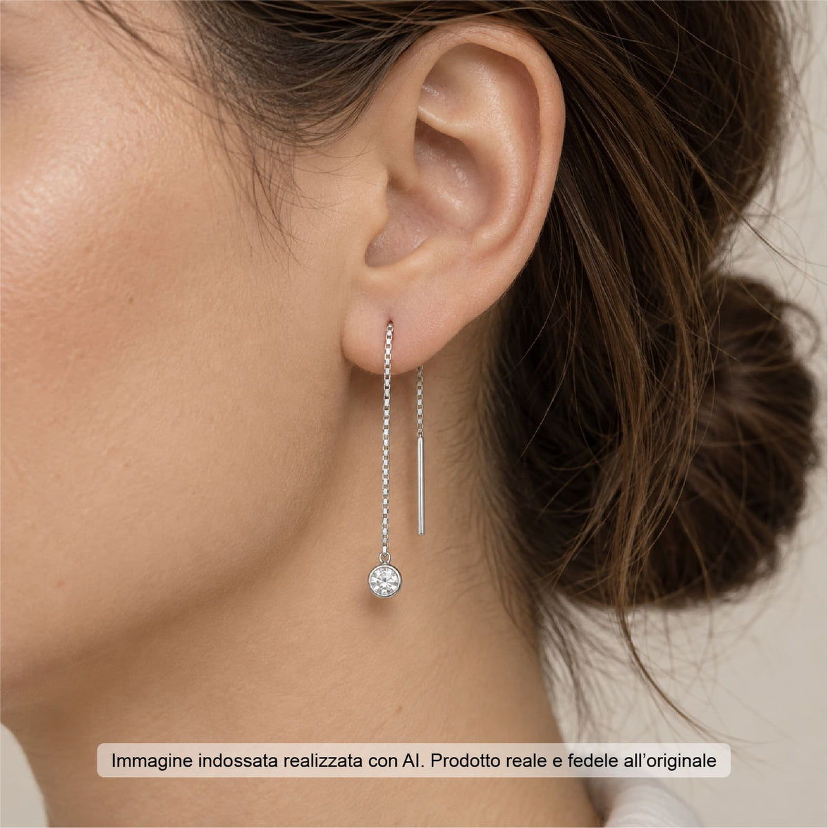 Orecchini saliscendi Joy Gioielli Argento in argento zircone MISURA UNICA