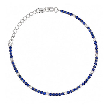 Bracciale tennis Joy Gioielli Argento in argento blu bianco MISURA UNICA