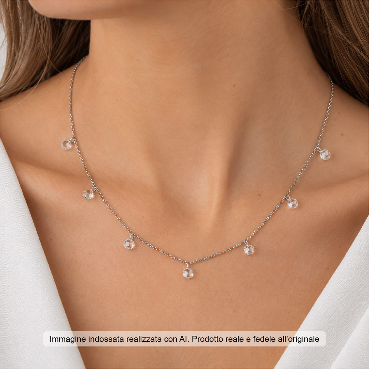 Collana catena Joy Gioielli Argento in argento e zirconi MISURA UNICA