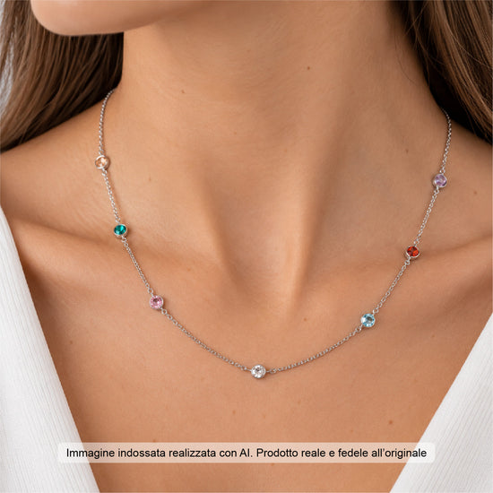 Collana Joy Gioielli Argento in argento zirconi multicolor MISURA UNICA