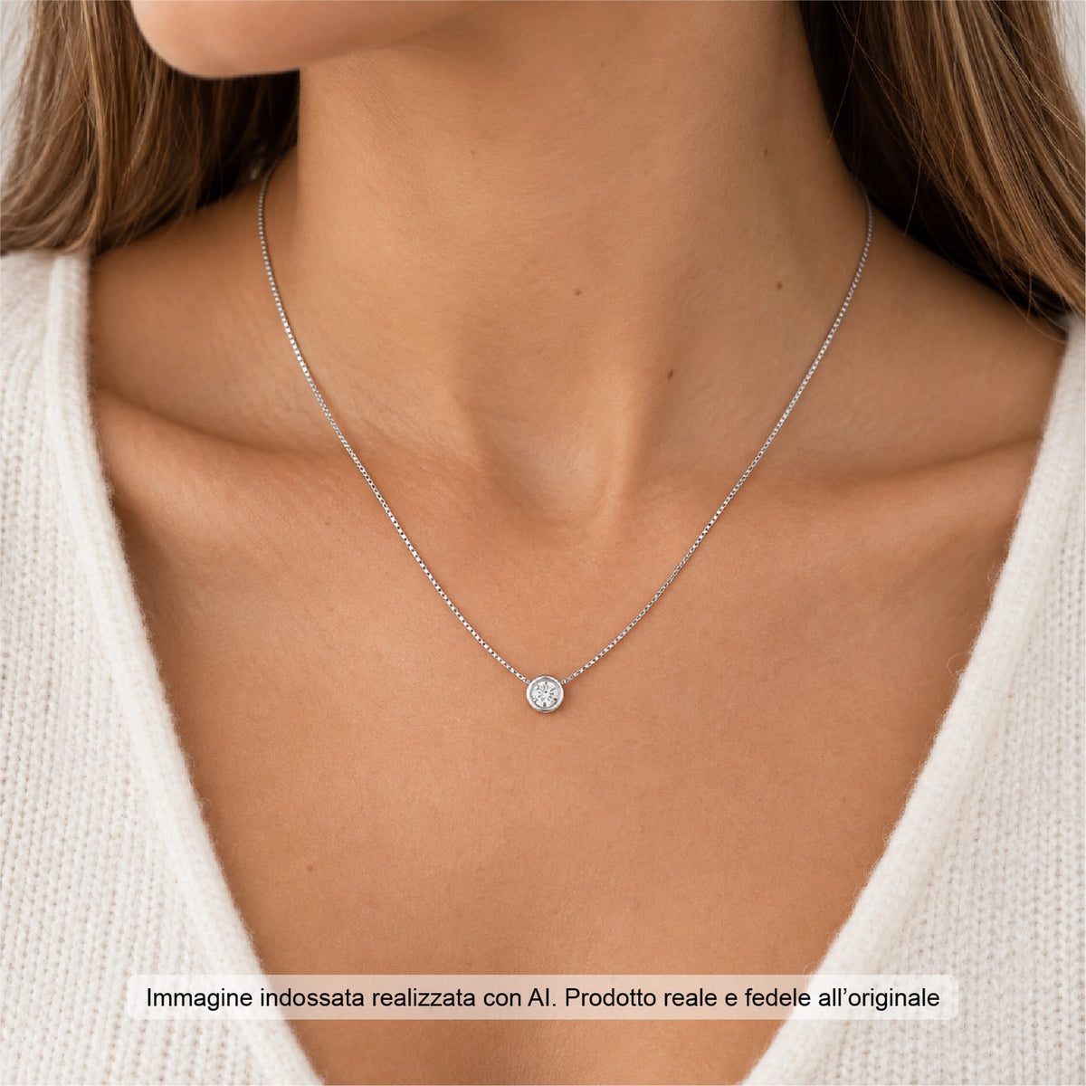 Collana punto luce Joy Gioielli Argento in argento zircone MISURA UNICA