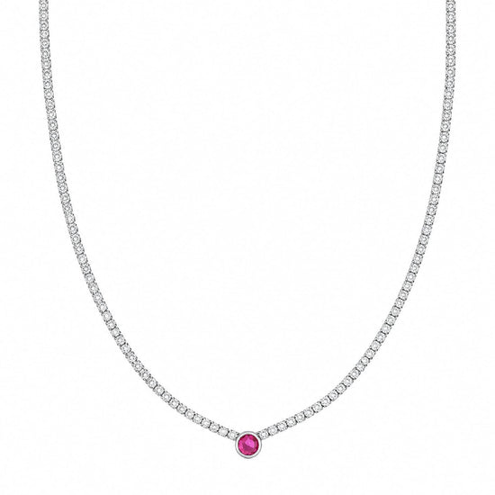 Collana tennis Joy Gioielli Argento in argento zircone rosa MISURA UNICA