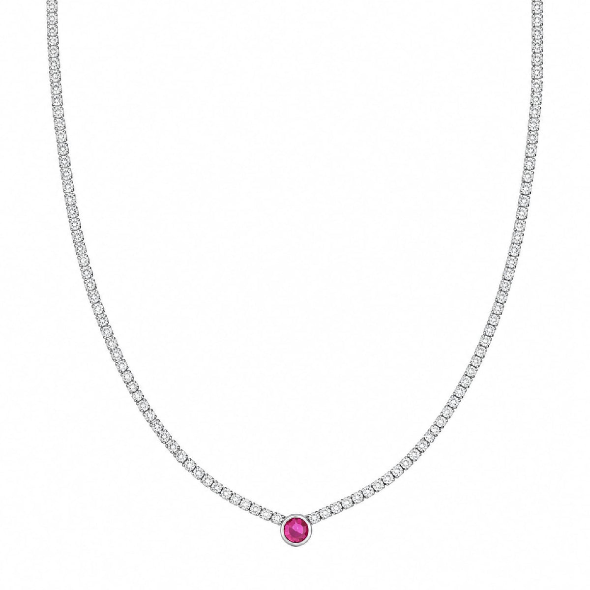 Collana tennis Joy Gioielli Argento in argento zircone rosa MISURA UNICA