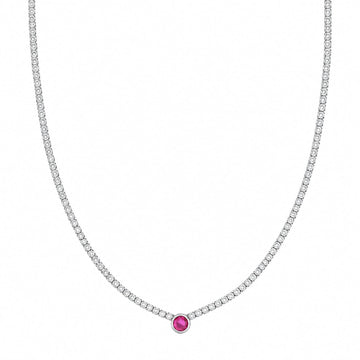 Collana tennis Joy Gioielli Argento in argento zircone rosa MISURA UNICA