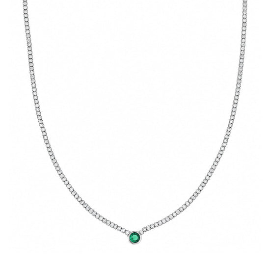 Collana tennis Joy Gioielli Argento in argento zircone verde MISURA UNICA
