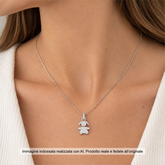 Collana Joy Gioielli Argento in argento zirconi bimba MISURA UNICA