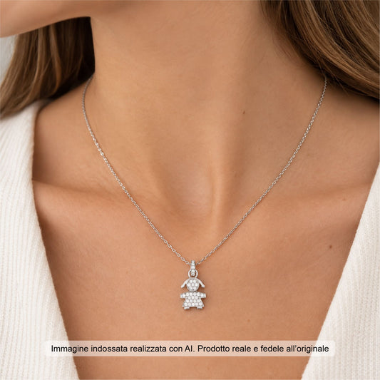 Collana Joy Gioielli Argento in argento zirconi bimba MISURA UNICA