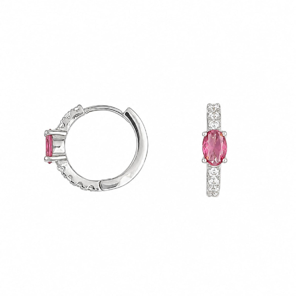 Orecchini cerchio Joy Gioielli Argento in argento zirconi MISURA UNICA