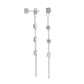 Orecchini Joy Gioielli Argento in argento zirconi lilla MISURA UNICA