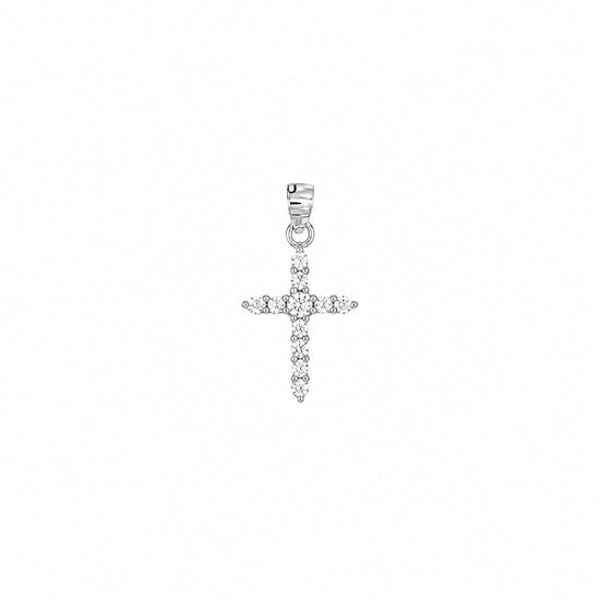 Ciondolo Joy Gioielli Argento in argento zirconi croce 1,5cm MISURA UNICA