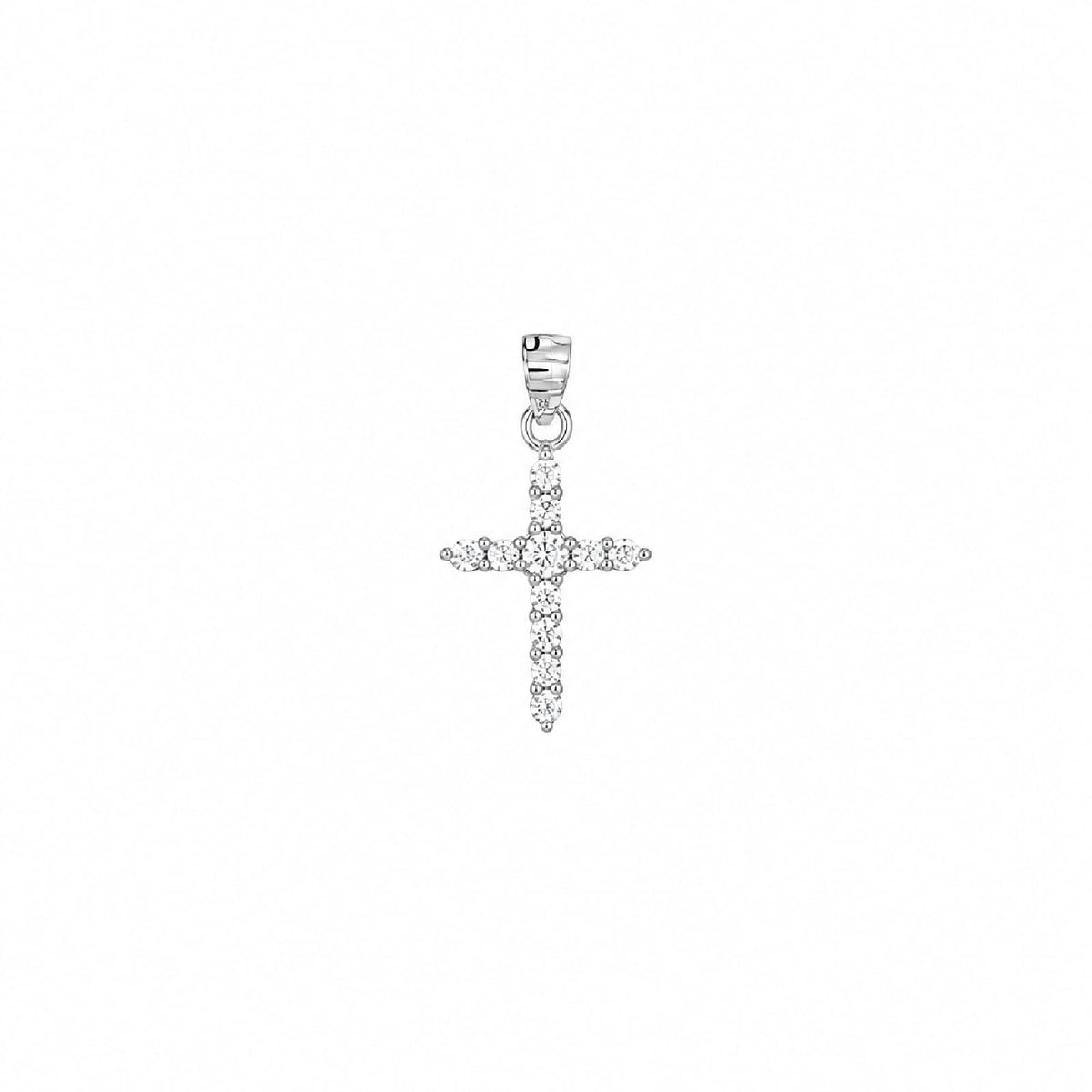 Ciondolo Joy Gioielli Argento in argento zirconi croce 1,5cm MISURA UNICA