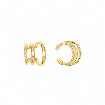 Earcuff Joy Gioielli Argento in argento dorato 3 fili MISURA UNICA
