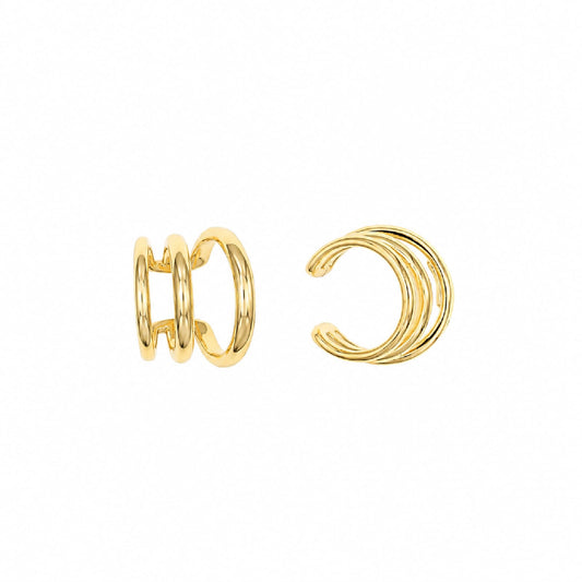 Earcuff Joy Gioielli Argento in argento dorato 3 fili MISURA UNICA