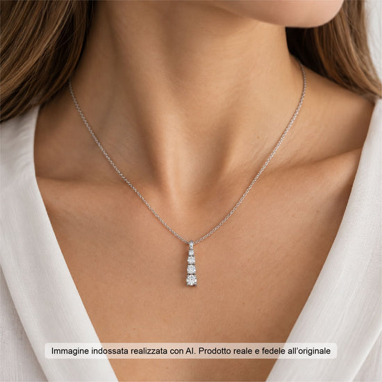 Collana Joy Gioielli Argento in argento e tre zirconi MISURA UNICA