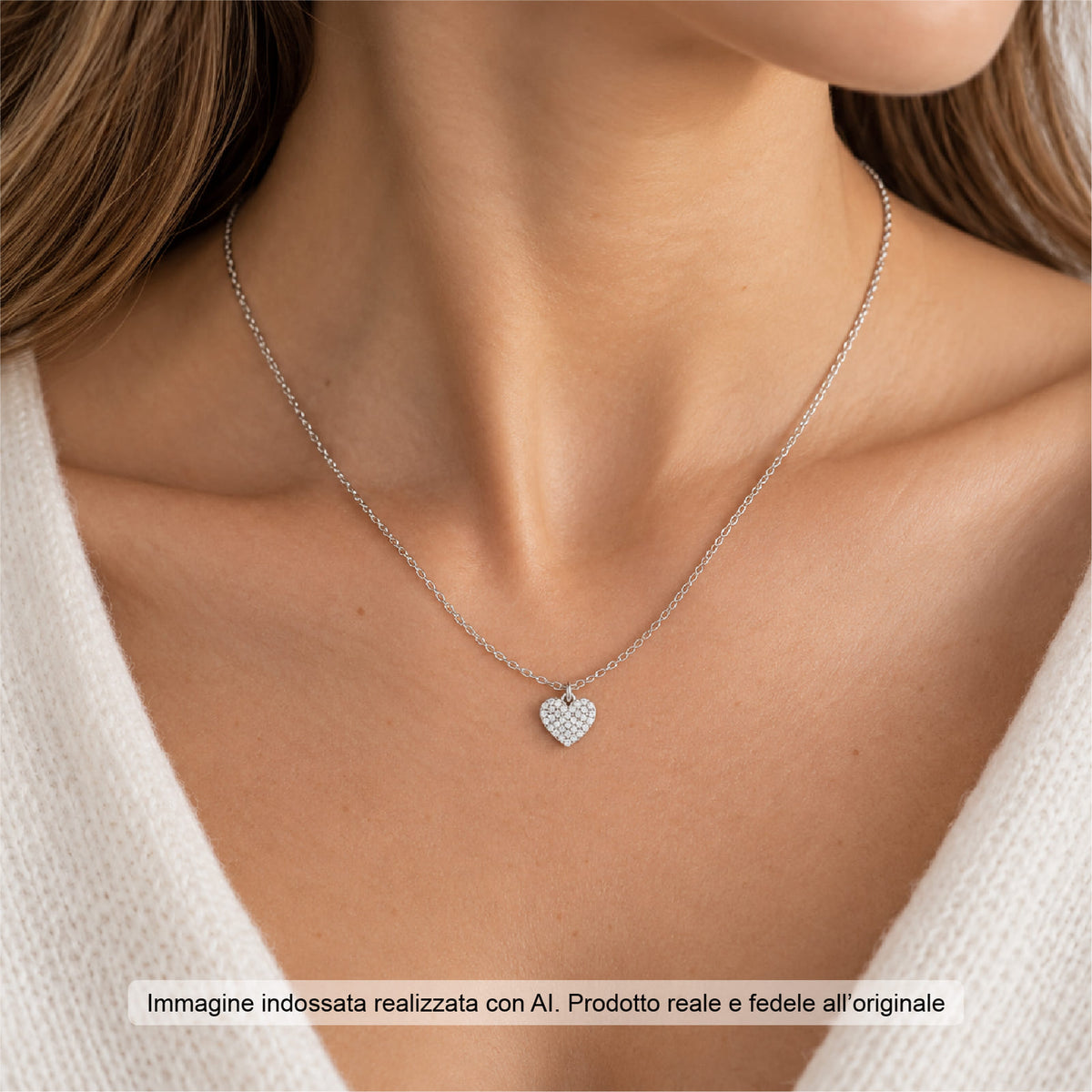 Collana Joy Gioielli Argento in argento e zirconi cuore MISURA UNICA