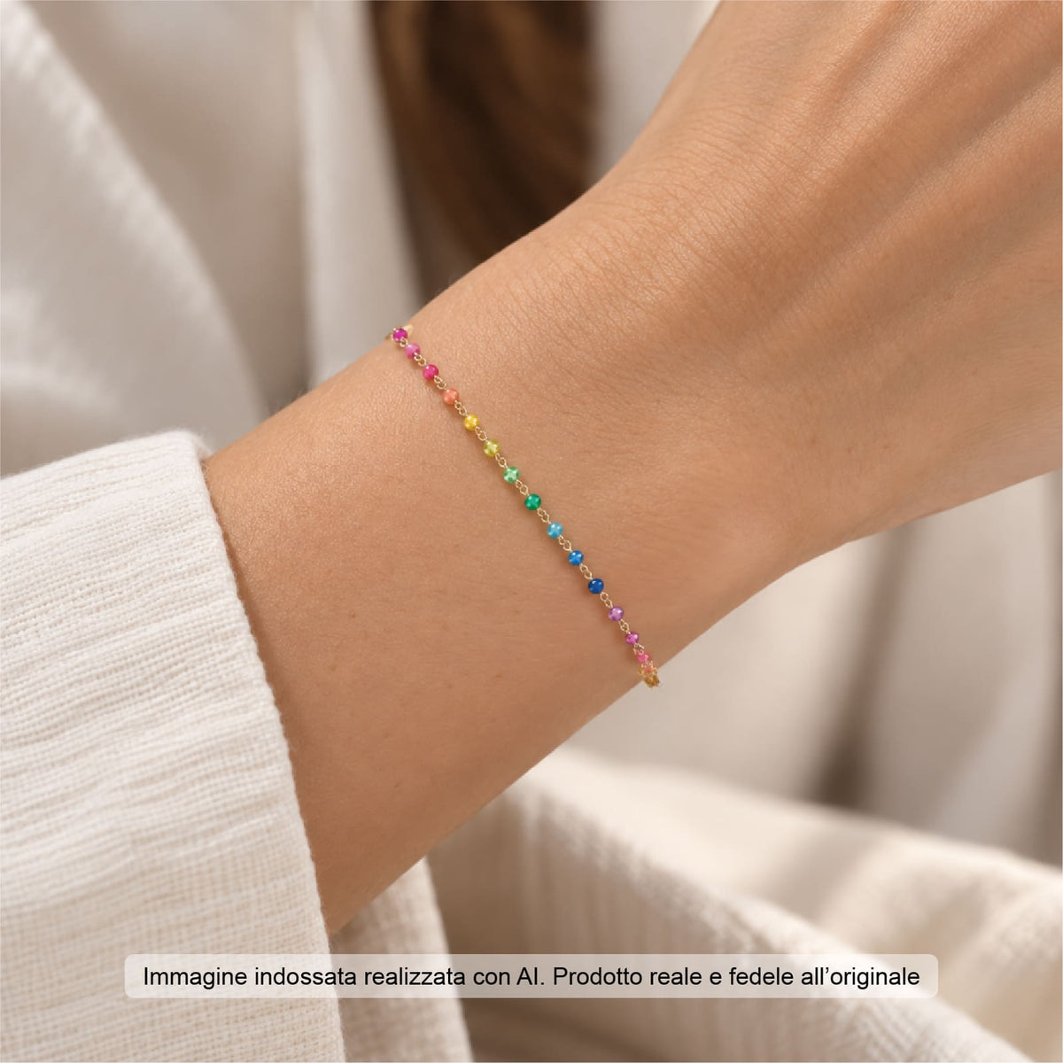 Bracciale Joy Gioielli Argento in argento e sfere multicolor 16 cm