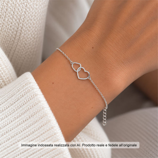 Bracciale catena Joy Gioielli Argento in argento con cuori 18 cm