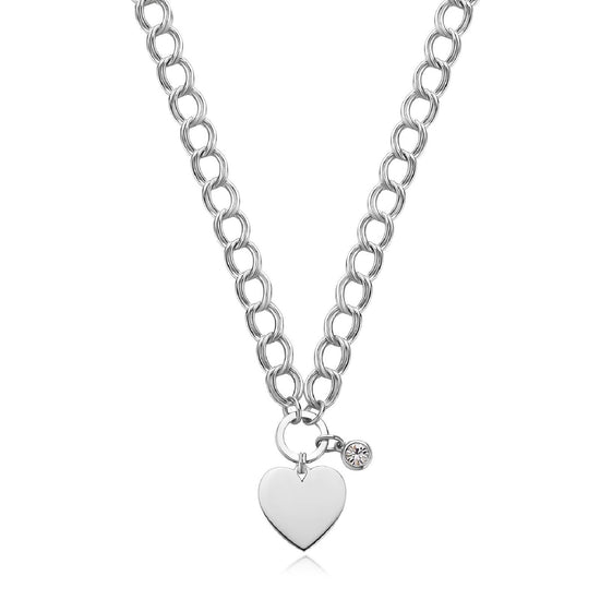 Collana donna S'agapõ My Love acciaio grumetta cuore cristallo SYL09-1