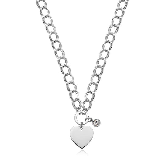Collana donna S'agapõ My Love acciaio grumetta cuore cristallo SYL09-1