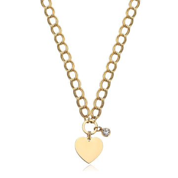 Collana donna S'agapõ My Love acciaio oro grumetta cuore cristallo SYL10-1