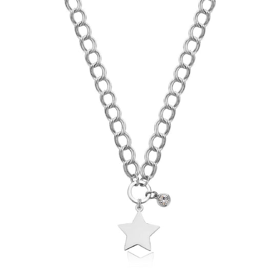 Collana donna S'agapõ My Love acciaio grumetta stella cristallo SYL19-1