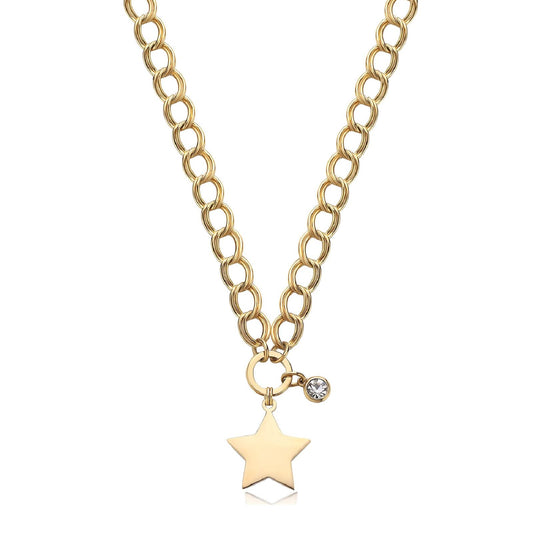 Collana donna S'agapõ My Love acciaio oro grumetta stella cristallo SYL20-1