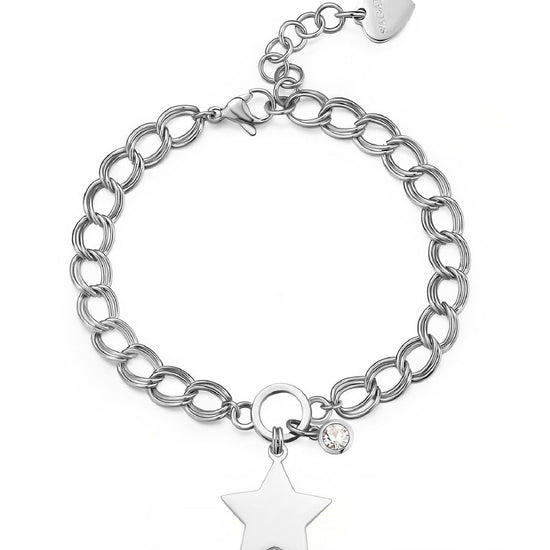 Bracciale donna S'agapõ My Love acciaio grumetta stella cristallo SYL23-1
