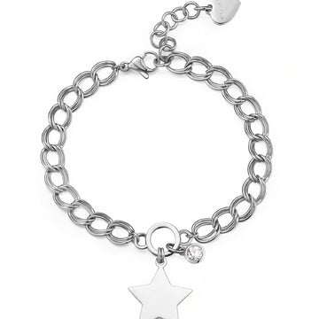 Bracciale donna S'agapõ My Love acciaio grumetta stella cristallo SYL23-1