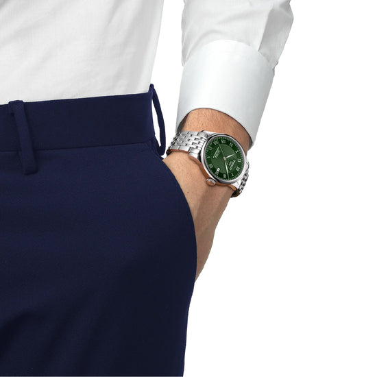 Orologio automatico solo tempo Tissot  da uomo in acciaio con quadrante verde MISURA UNICA
