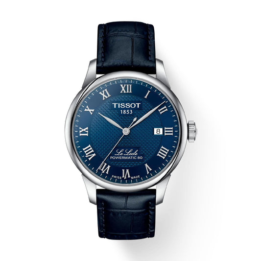 Orologio solo tempo Tissot Le Locle in acciaio e pelle blu MISURA UNICA