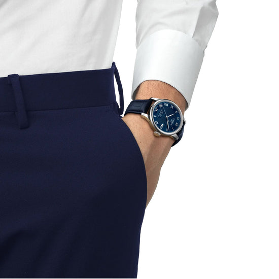 Orologio solo tempo Tissot Le Locle in acciaio e pelle blu MISURA UNICA