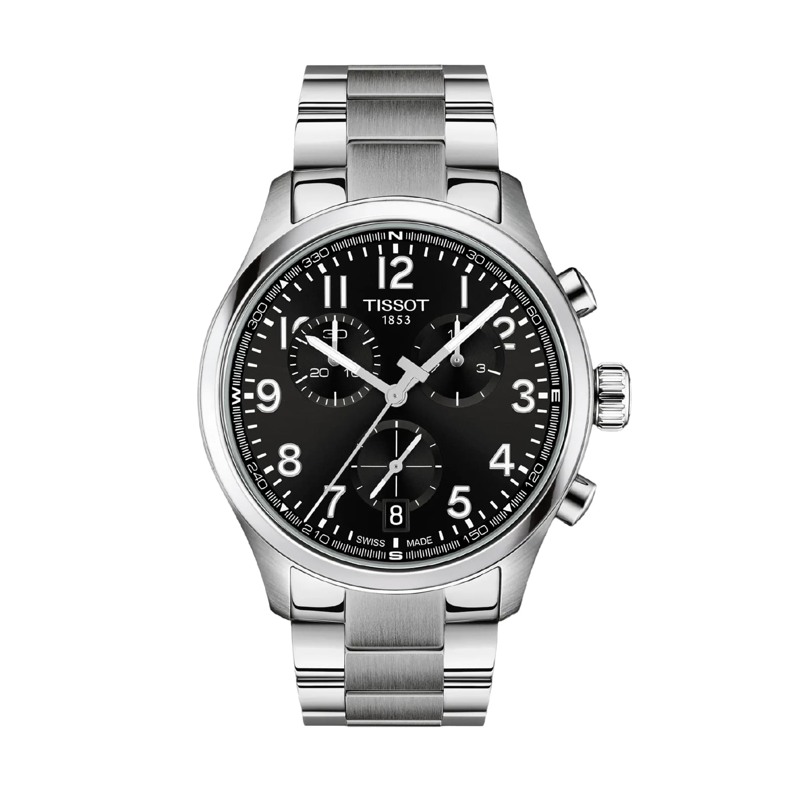 Orologio Tissot Chrono L in acciaio quadrante nero 42 mm MISURA UNICA