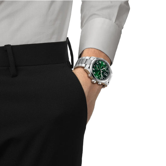 Orologio cronografo Tissot Sport Chrono XL quadrante verde 42mm MISURA UNICA