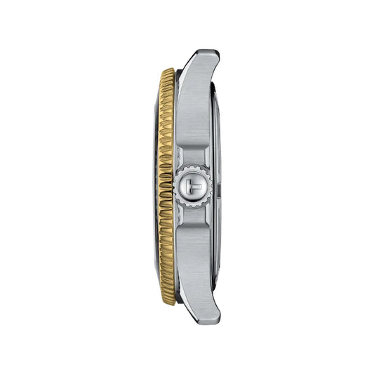Orologio Tissot Seastar 1000 acciaio bicolor e quadrante nero MISURA UNICA