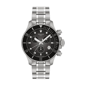 Orologio cronografo uomo Tissot Seastar acciaio quadrante nero MISURA UNICA