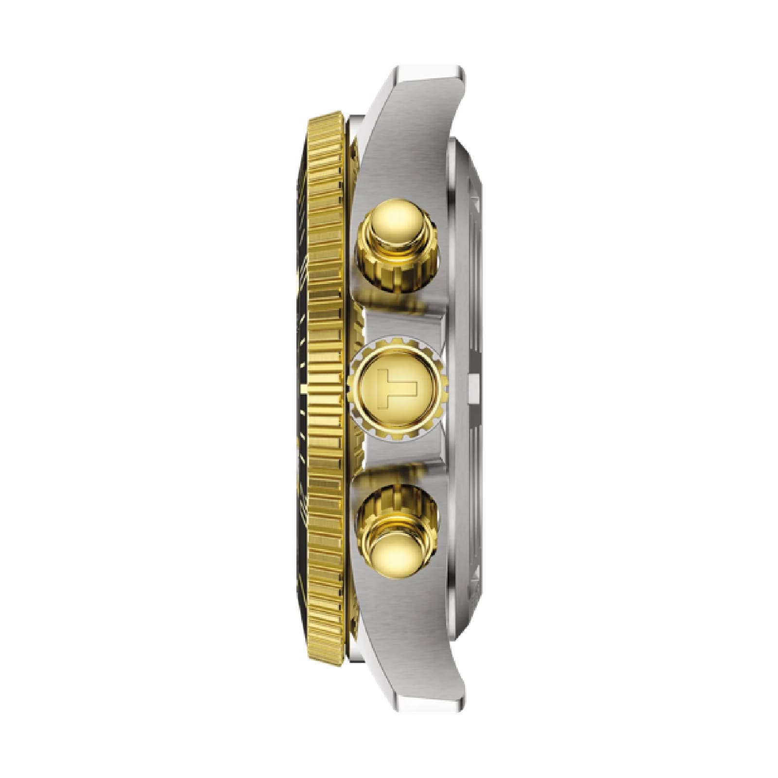 Orologio crono Tissot in acciaio bicolor con quadrante nero MISURA UNICA