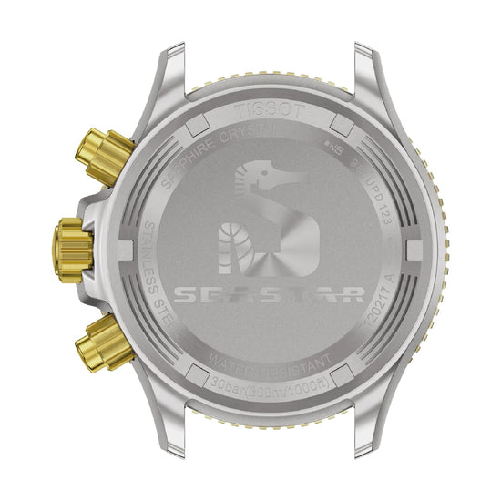 Orologio crono Tissot in acciaio bicolor con quadrante nero MISURA UNICA
