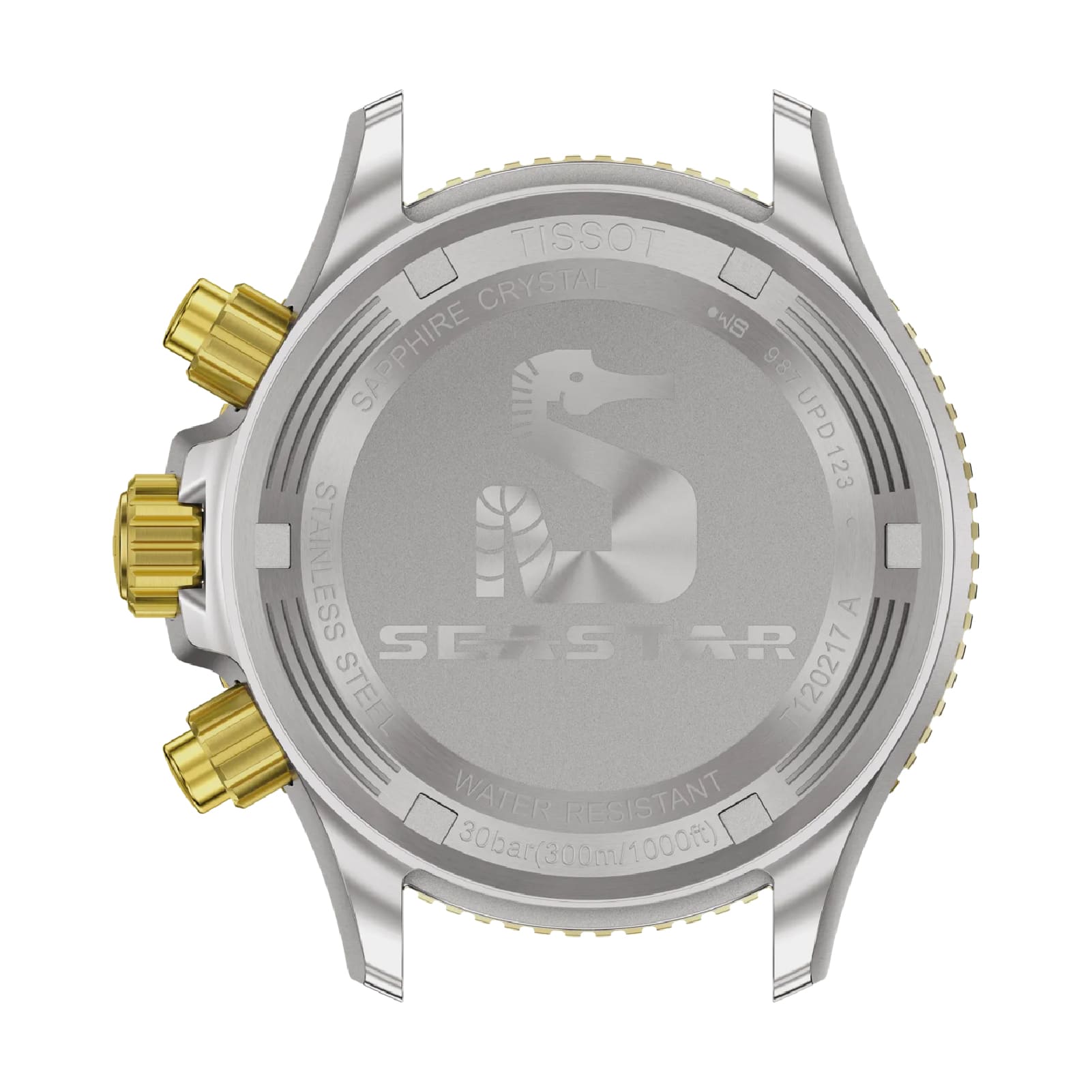 Orologio crono Tissot in acciaio bicolor con quadrante nero MISURA UNICA
