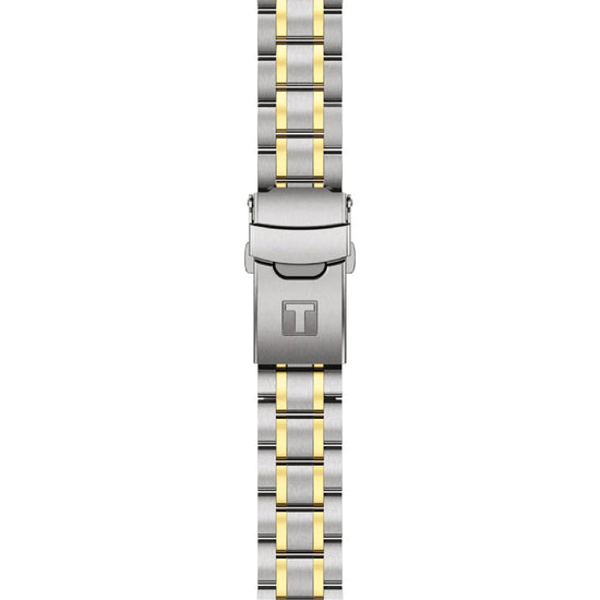 Orologio crono Tissot in acciaio bicolor con quadrante nero MISURA UNICA