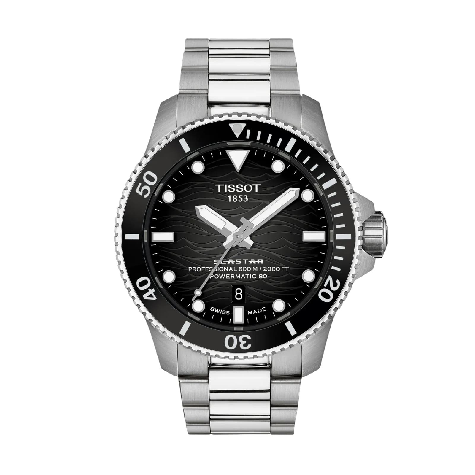 Orologio automatico Tissot Seastar 2000 44mm in acciaio nero MISURA UNICA