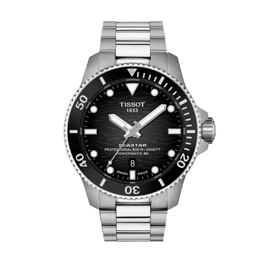 Orologio automatico Tissot Seastar 2000 44mm in acciaio nero MISURA UNICA