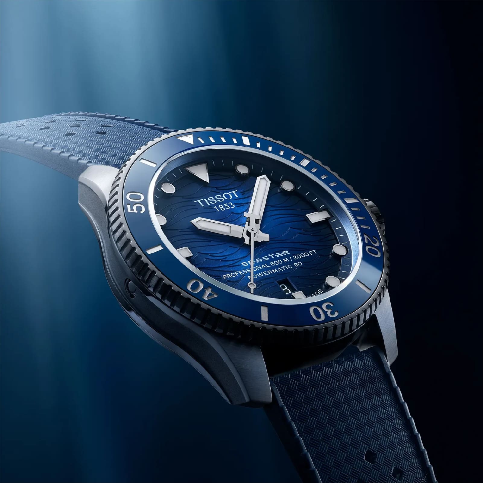 Orologio automatico Tissot Seastar 2000 44mm in acciaio blu MISURA UNICA
