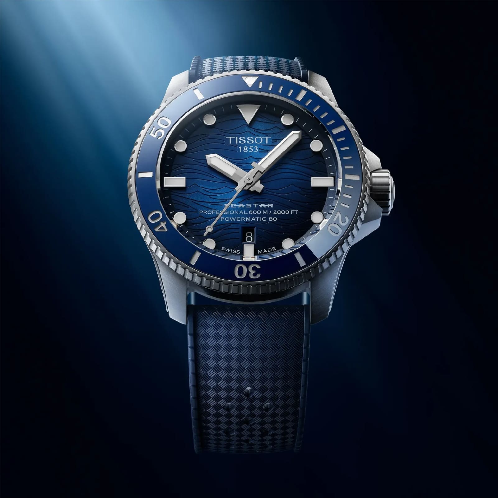 Orologio automatico Tissot Seastar 2000 44mm in acciaio blu MISURA UNICA