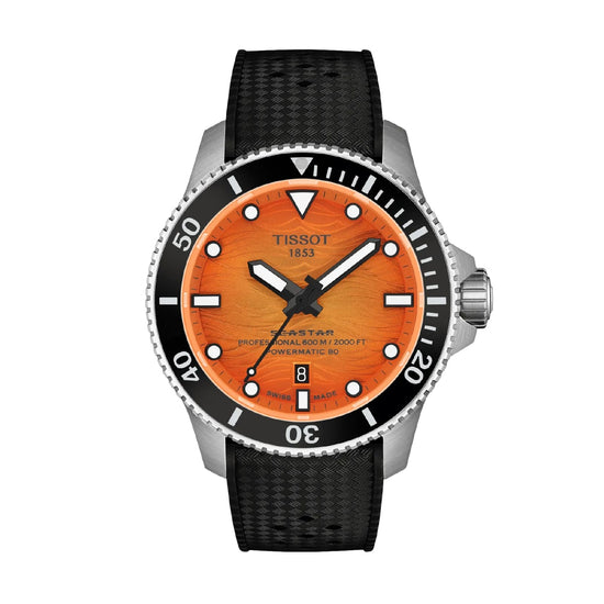 Orologio Tissot Seastar 2000 44mm in acciaio arancio e nero MISURA UNICA