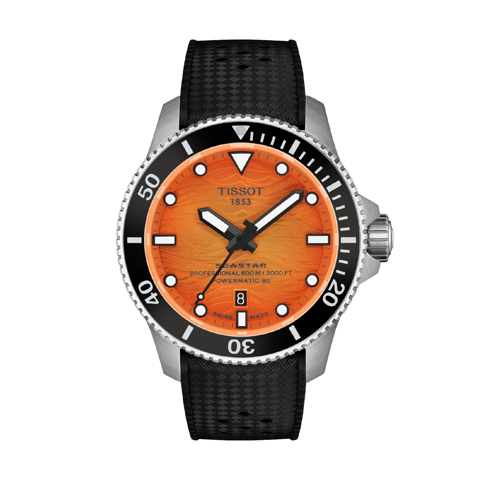 Orologio Tissot Seastar 2000 44mm in acciaio arancio e nero MISURA UNICA